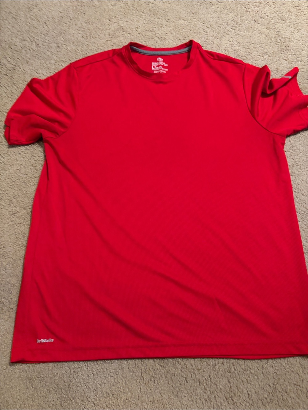 Athletic Works Men's Red Performance Crew Neck T-Shirt